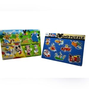 2 Mellisa & Doug Wooden Disney Puzzles one chunky and one with sounds